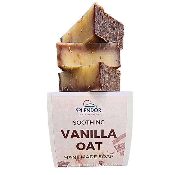 Soothing Vanilla Oatmeal (10.5 oz) Coconut Oil Face & Body Bar Soap Handmade USA, Vegan, Natural, Moisturizing.