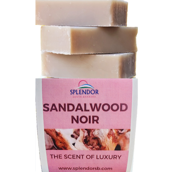 Sandalwood Noir Bar Soap- Natural Bar Soap for Face and Body, Unisex Scent, Handmade, Vegan, Natural, Cold Process Soap.10.5 oz - Splendor Santa Barbara