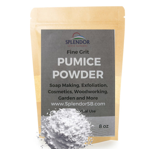 Pumice Powder - Natural Fine Grit (8oz) for Soap Making Supplies, Skin Scrub Body and Face, Exfoliation, Cosmetics, Woodworking, Cleaning, Polishing, Garden and More