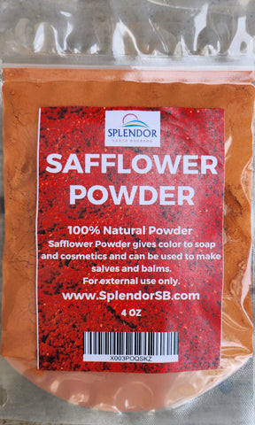 Splendor Safflower Powder (Carthamus Tinctorius) (4oz) - Add The Beneficial Properties of Safflower to Handmade Soap and Cosmetic Formulations.