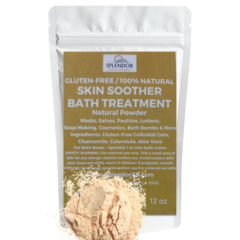 Skin Soother Gluten-Free Oatmeal Bath Treatment with Chamomile, Calendula and Aloe Vera for Eczema, Dry, Itchy, Irritated Skin. Use in Soap Making Supplies and Cosmetics - Splendor Santa Barbara