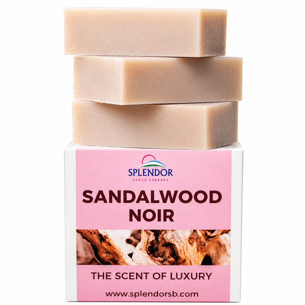 Sandalwood Noir Bar Soap- Natural Bar Soap for Face and Body, Unisex Scent, Handmade, Vegan, Natural, Cold Process Soap.10.5 oz - Splendor Santa Barbara