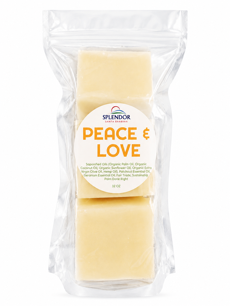 30 % OFF- BULK ODD-SHAPED SOAP & SOAP LOAF END CUTS-Peace & Love Patchouli Soap Bars 32 oz – Handmade Cold Process, Earthy Natural Soap, Grounding Aromatherapy Scent, Vegan Face & Body Bar - Splendor Santa Barbara