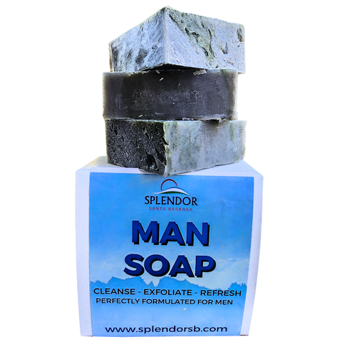 Pure & Natural Soap for Men (10.5 oz)  Face & Body Bar Soap Handmade USA, Vegan, Natural, Moisturizing.