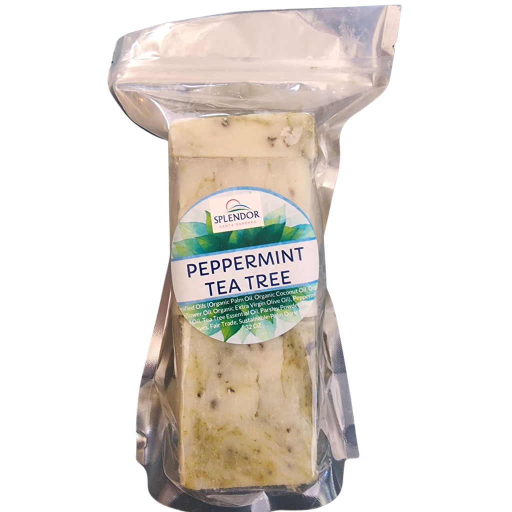 30 % OFF- BULK ODD-SHAPED SOAP & SOAP LOAF END CUTS-Peppermint & Tea Tree Soap Face & Body Bar Soap 32 oz- - Splendor Santa Barbara