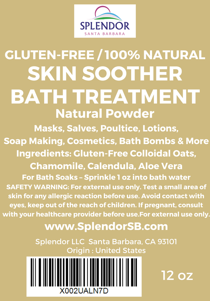 Skin Soother Gluten-Free Oatmeal Bath Treatment with Chamomile, Calendula and Aloe Vera for Eczema, Dry, Itchy, Irritated Skin. Use in Soap Making Supplies and Cosmetics