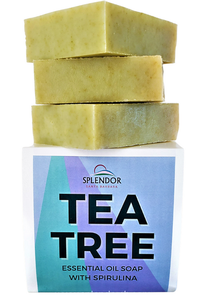 Tea Tree (10.5 oz) Coconut Oil Face & Body Bar Soap -Handmade USA, Vegan, Natural, Moisturizing. - Splendor Santa Barbara
