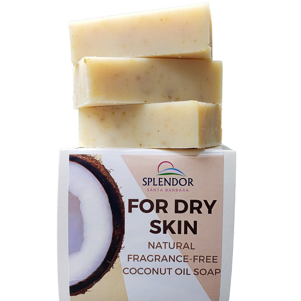Moisturizing Pure Coconut Oil Soap for Dry, Irritated or Itchy Skin (10.5 oz)-Unscented - Splendor Santa Barbara