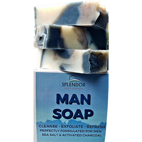 Pure Coconut Oil Soap for Men (10.5 oz) Coconut Oil Face & Body Bar Soap Handmade USA, Vegan, Natural, Moisturizing. - Splendor Santa Barbara
