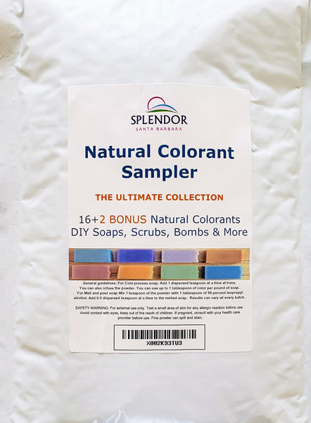 Natural Soap Colorant Set - Dye Pigment Powder Sampler Kit Variety Pack for Handmade Cosmetics Bath & Body Scrubs, Masks, Bath Bombs & More DIY - Splendor Santa Barbara
