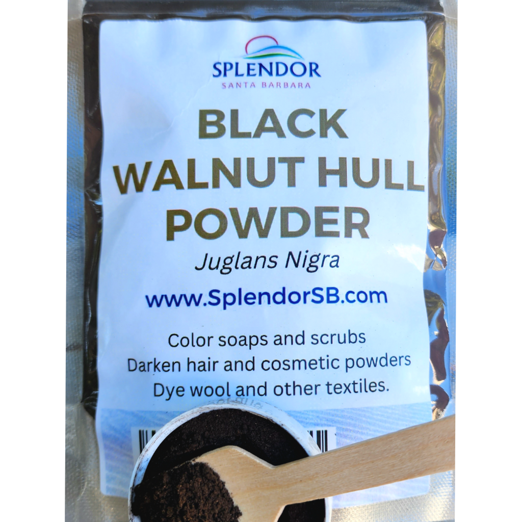 Black Walnut Hull Powder Natural Colorant- 4(oz) for Soap Making, Cosmetic Making, Hair Rinse and Fabric Dye - Splendor Santa Barbara